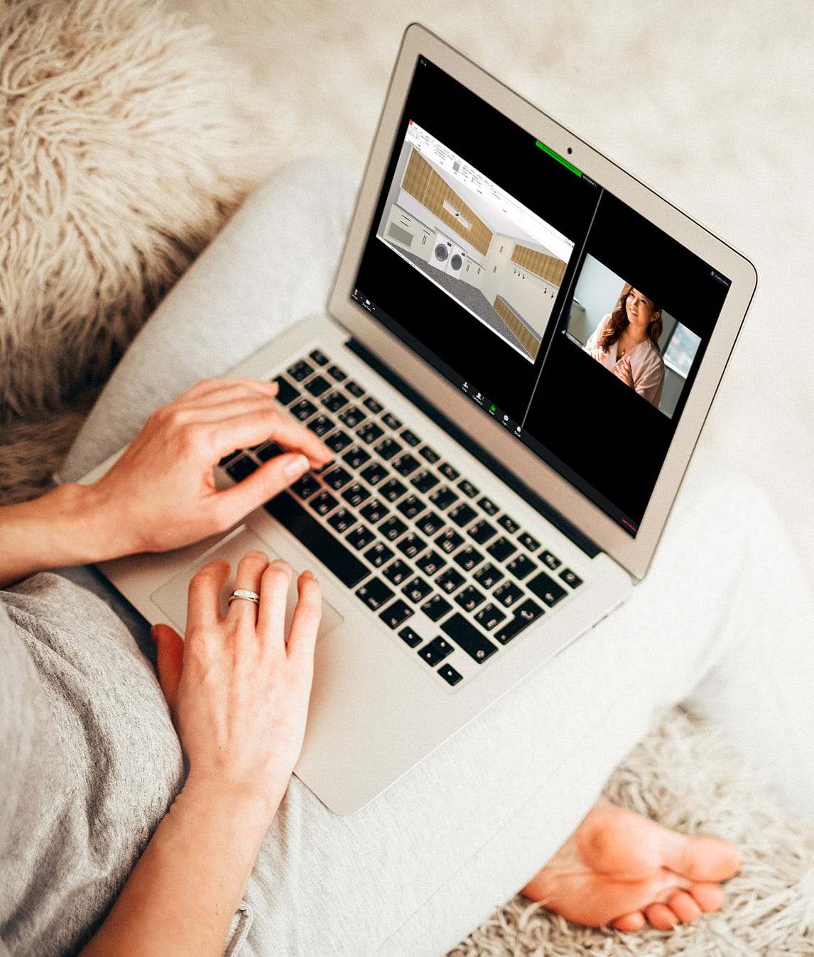 Reviewing designs for closet installation created by California Closets